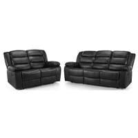 Whitfield 3 and 2 Seater Reclining Suite Black