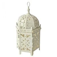 White Moroccan Style Lantern - Six Sided Domed Design