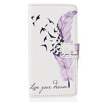 White Feather Birds Around Open Holster for LG Leon H340N/LG manga H502/LG spirit H 422