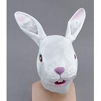 White Rabbit Rubber Overhead Mask (Rubber Masks) - Unisex - One Size