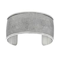 White Glitter Bracelet Cuff In Stainless Steel