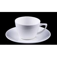 White Bone China Espresso Coffee Cups and Saucers (Six Cups and saucers)