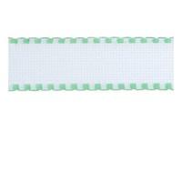 white and mint green edging aida band 8m x 30mm