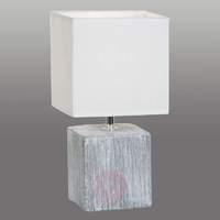 White and grey table lamp Wanda, fabric lampshade