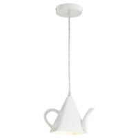 White Gloss Metal Teapot Ceiling Pendant Light