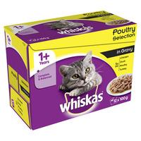 Whiskas Pouch Cat Food Poultry Selection in Gravy 12 x 100g