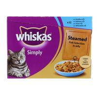 whiskas pouches simply steamed fish 12 pack