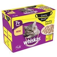 Whiskas 7+ Cat Food Creamy Soup Poultry Selection 85 g 12 Pack