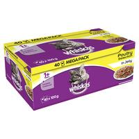 Whiskas 1+ Cat Food Pouch Poultry CIJ 40 x 100g