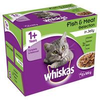 Whiskas Pouch Cat Food Fish and Meat Selection in Jelly 12 x 100g
