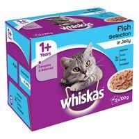 whiskas 1 fish selection in jelly 12 x 100g