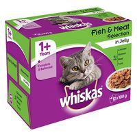 Whiskas 1+ Fish & Meat Selection in Jelly - 48 x 100g