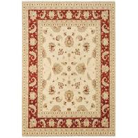 whitby beige red border wool traditional rug