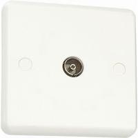 White slim profile 1 Gang Coax Outlet White - E25090