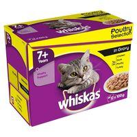 Whiskas 7+ Senior Pouches in Gravy - 12 x 100g Fish & Meat Selection