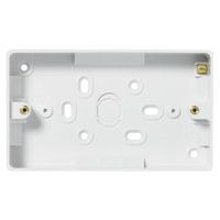 White slim profile 2 Gang Surface Pattress Box 32mm - E25081
