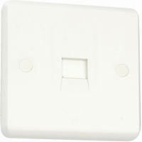 White slim profile 1 Gang Master BT Outlet White - E25086