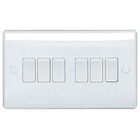 white slim profile 6 gang 2 way 10a switch white e25019