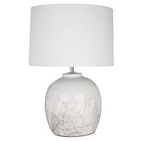 Whitley Table Lamp White Ceramic White Fabric Shade