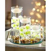 white floating candle set