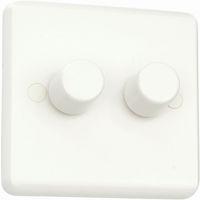 white slim profile 2 gang 2 way 400w dimmer white e25040