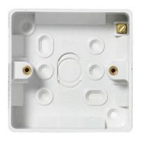 White slim profile 1 Gang Surface Pattress Box 19mm - E25079