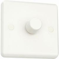 White slim profile 1 Gang 2 Way 400W Dimmer White - E25039