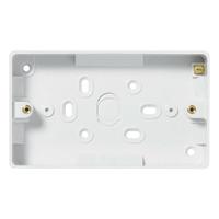 White slim profile 2 Gang Surface Pattress Box 50mm - E25083