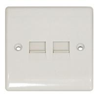 White slim profile 2 Gang Master BT Outlet White - E25087