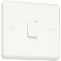 White slim profile 1 Gang 2 Way 10A Switch White - E25015