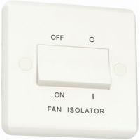 White slim profile 3 Pole 10A Fan Isolator White - E25043