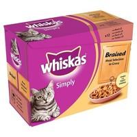 Whiskas Pouch Multi Pack Simply Braised Meat 12 x 85g (Bulk deal of 4) 4080g