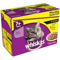 whiskas pouch 7 poultry selection in gravy 12x100g pack of 4