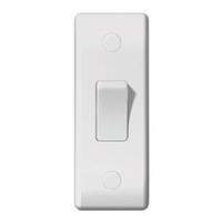 white slim profile 1 gang 2 way 10a architrave switch white e25020