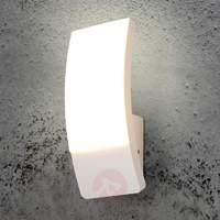 White LED outdoor wall lamp Siara, curved form
