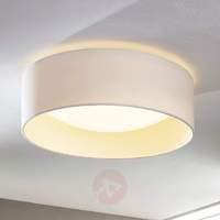 White fabric ceiling lamp Franka with LEDs