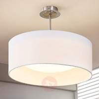 White LED ceiling light Franka made from fabric