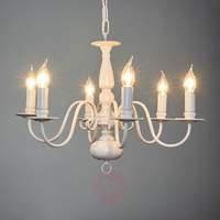 White chandelier MAYRA in country house style