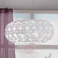 White Hanifa hanging light with floral design