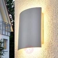 White Tyra LED wall light for outdoor use
