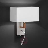 White textile wall lamp Casta with reading light
