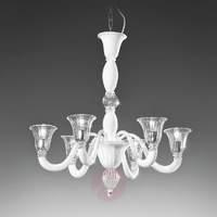 White Laguna chandelier, 6-light