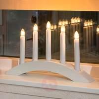 White candleholder Okka, 5 lights