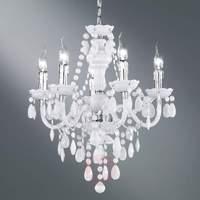 White Perdita chandelier with beautiful decoration