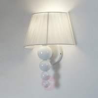 White wall light Mercury with fabric lampshade