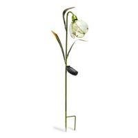 White Snowdrop Flower Solar Powered LED Decorative Stake Light