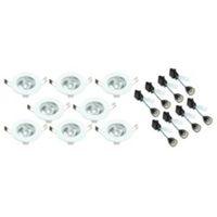 white gloss led fixed downlight pack of 8