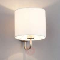 White fabric wall light Fenria with E14 LED