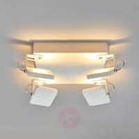 White LED ceiling lamp Kena, dimmable spotlights