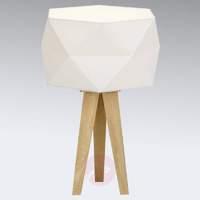 white fabric lampshade table lamp polygon